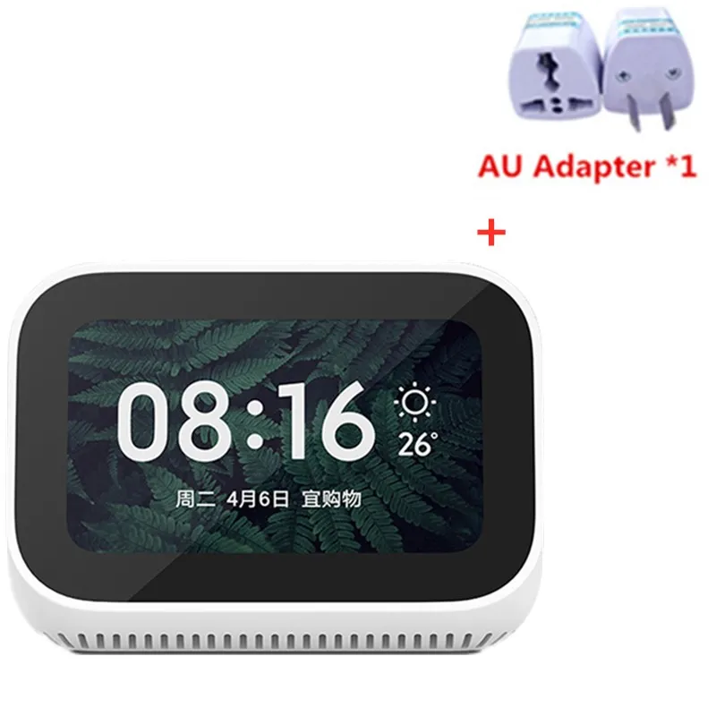 add AU adapter Xiao mi AI сенсорный экран Bluetooth 5,0 динамик 3,97 дюймов цифровой дисплей Будильник WiFi смарт соединение mi динамик - Цвет: add AU adapter
