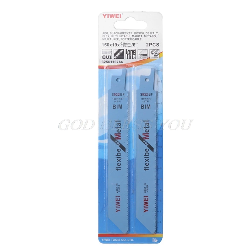 S922BF 2 шт. прочный BIM S922VF/S922EF/S922BF/S123XF 152 мм 6 ''возвратно-поступательный пильный диск для резки металла и дерева - Цвет: S922BF