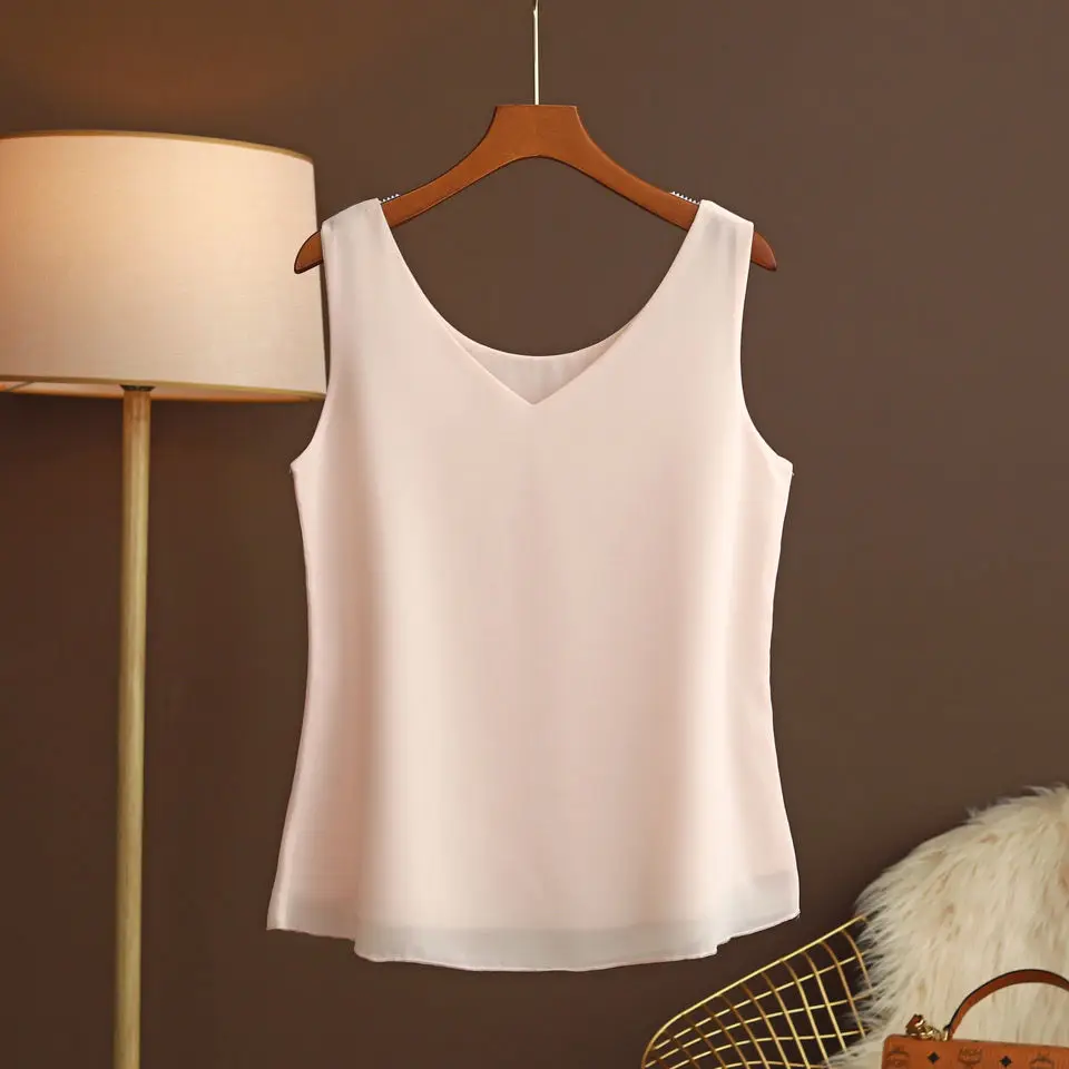 2023 New Summer Women Blouse Loose V-Neck Chiffon Shirt Female Sleeveless Blouse Oversize Shirts women tops and blouses Top maternity breastfeeding shirt tank top summer casual female women s clothing sleeveless nursing shirt pullover top tees oversize