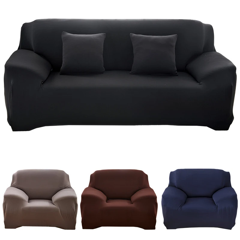 

1/2/3/4 Seater Sofa Cover Spandex Modern Elastic Polyester Solid Couch Slipcover Chair Furniture Protector Living Room 6 Colors