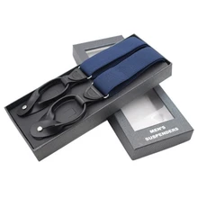 Мужские черные темно синие подтяжки унисекс подтяжки для женщин Регулируемый эластичный пояс ремень Кнопка отверстие бандаж для взрослых Gallus