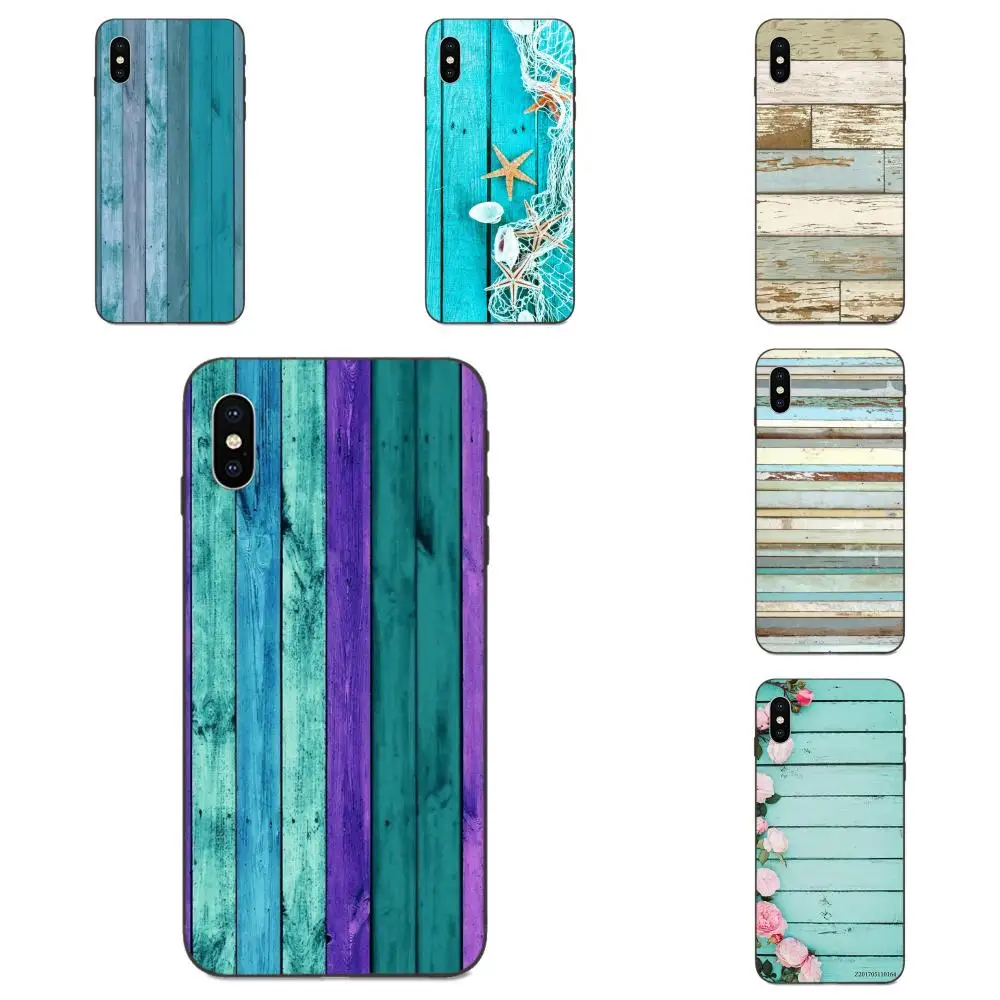 Cell Phone Case Vintage Mint Blue Wood Print For Galaxy A10S A20S A2 Core A30S A40S A50S A70S A90 5G M10 M30S M40 Note 10 Plus | Мобильные