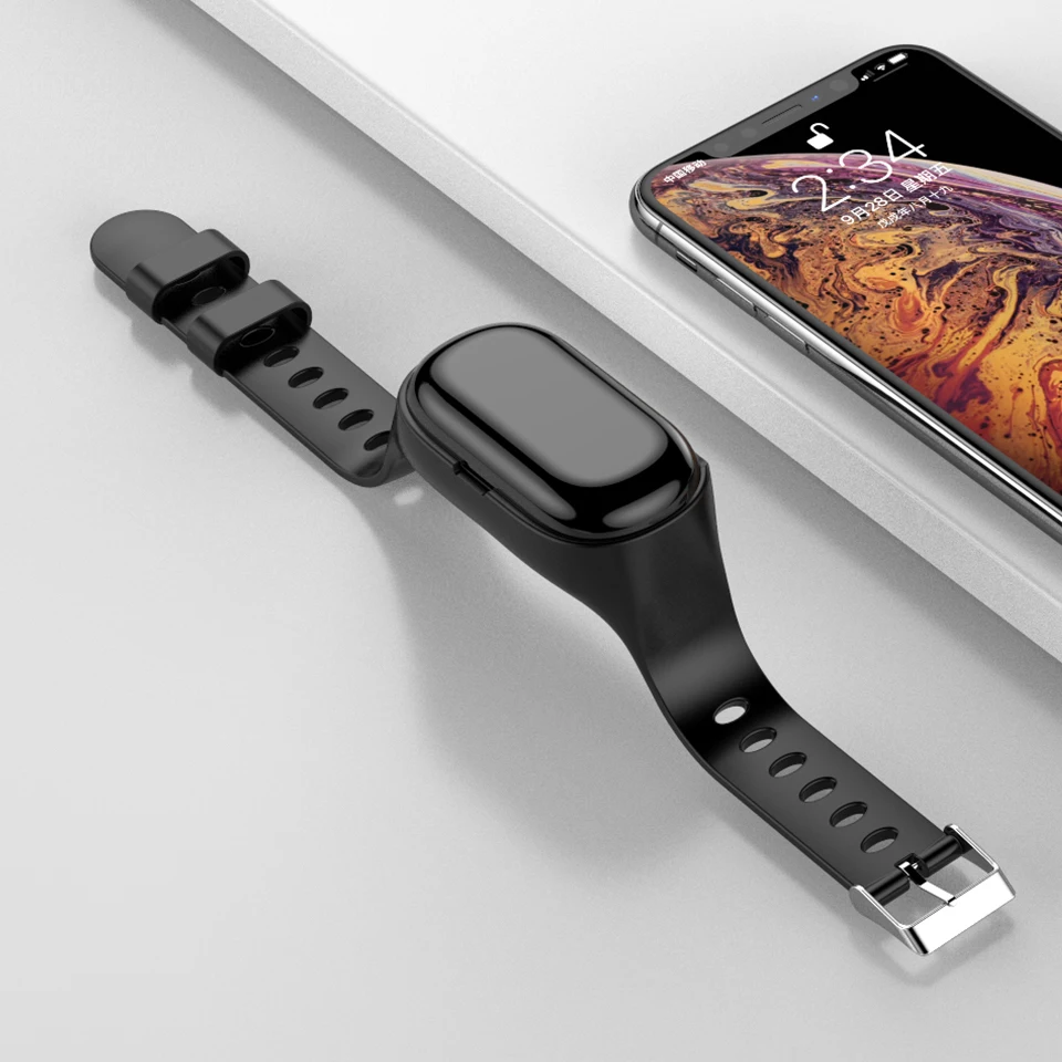 Новейшая bluetooth-гарнитура AI smart watc, трекер здоровья, шагомер, фитнес-браслет, умный Браслет 2в1, беспроводная bluetooth-гарнитура