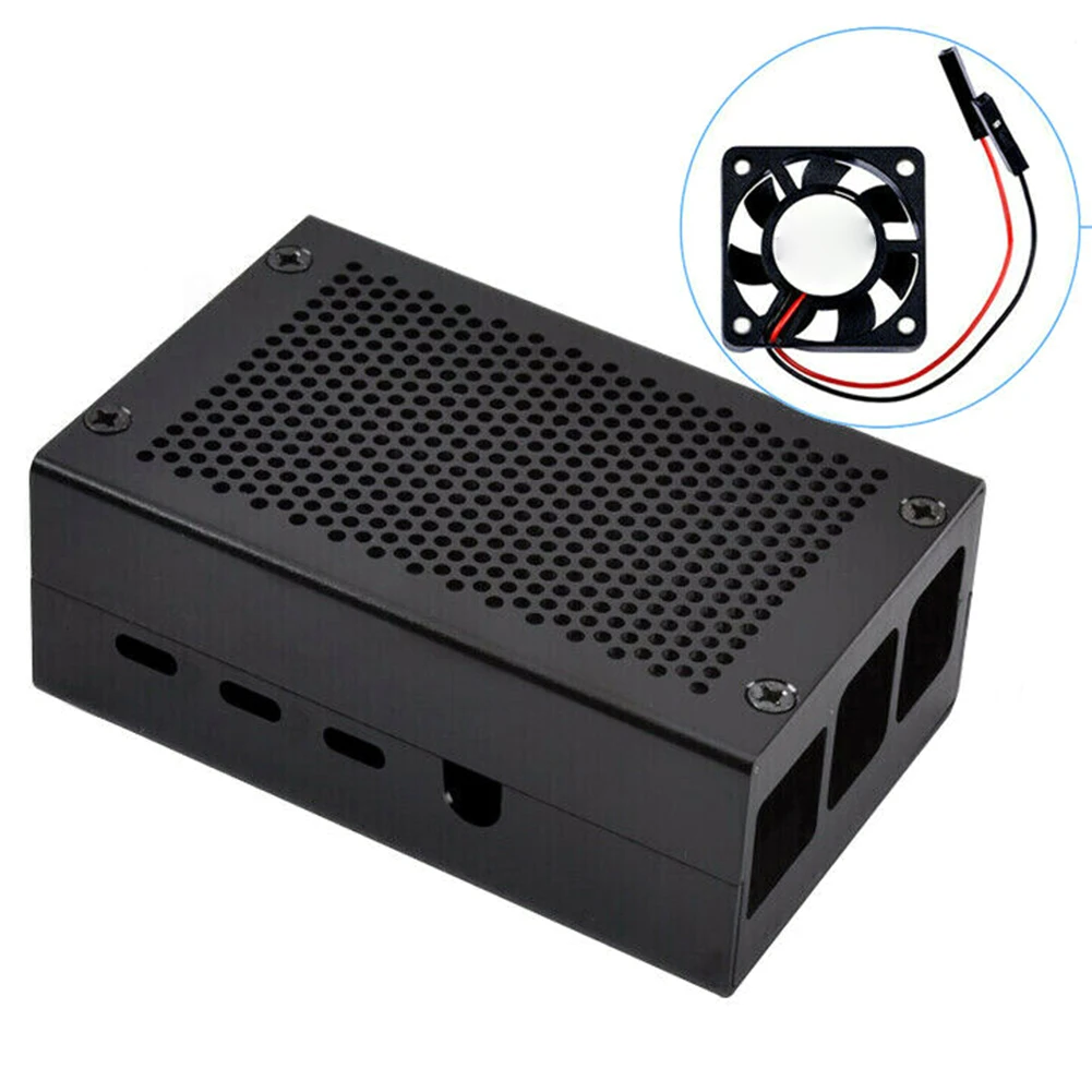 

Enclosure Case Cooling Fan Hard Cover Accessories Protective Box Heat Dissipation Computer Aluminium Alloy For Raspberry Pi 4
