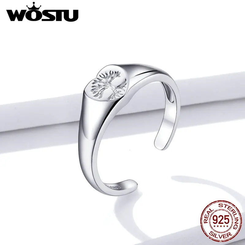 

Retro High-quality 925 Sterling Silver Jewelry Silver Not Allergic Personality Tree of Life Opening Rings