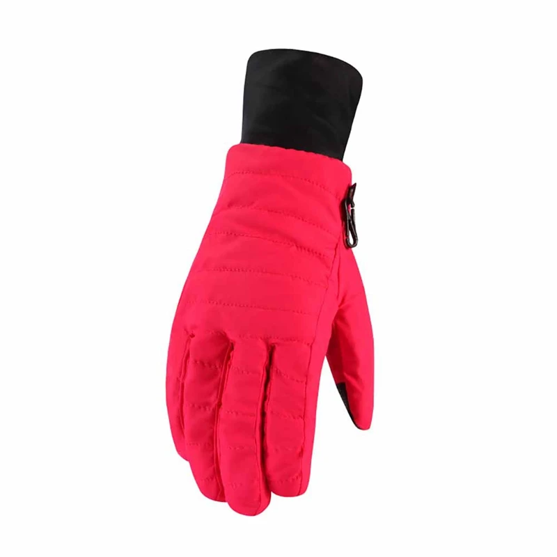 Горячие женские перчатки для катания на лыжах, женские перчатки на полный палец, толстые водостойкие, термостойкие перчатки для катания на открытом воздухе, зимние велосипедные перчатки - Цвет: R