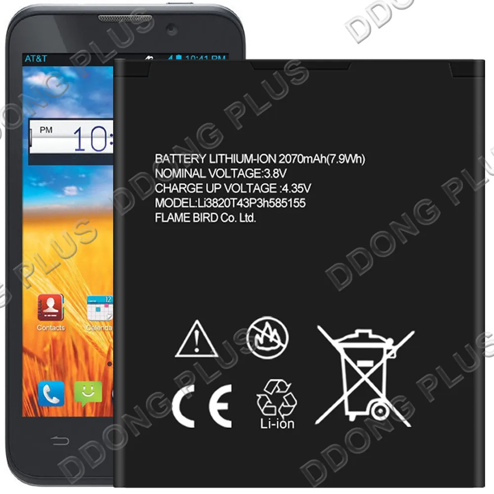 Аккумулятор LI3820T43P3H585155 для ZTE Warp 4G N9510 сменная запасная часть ремонта | Мобильные
