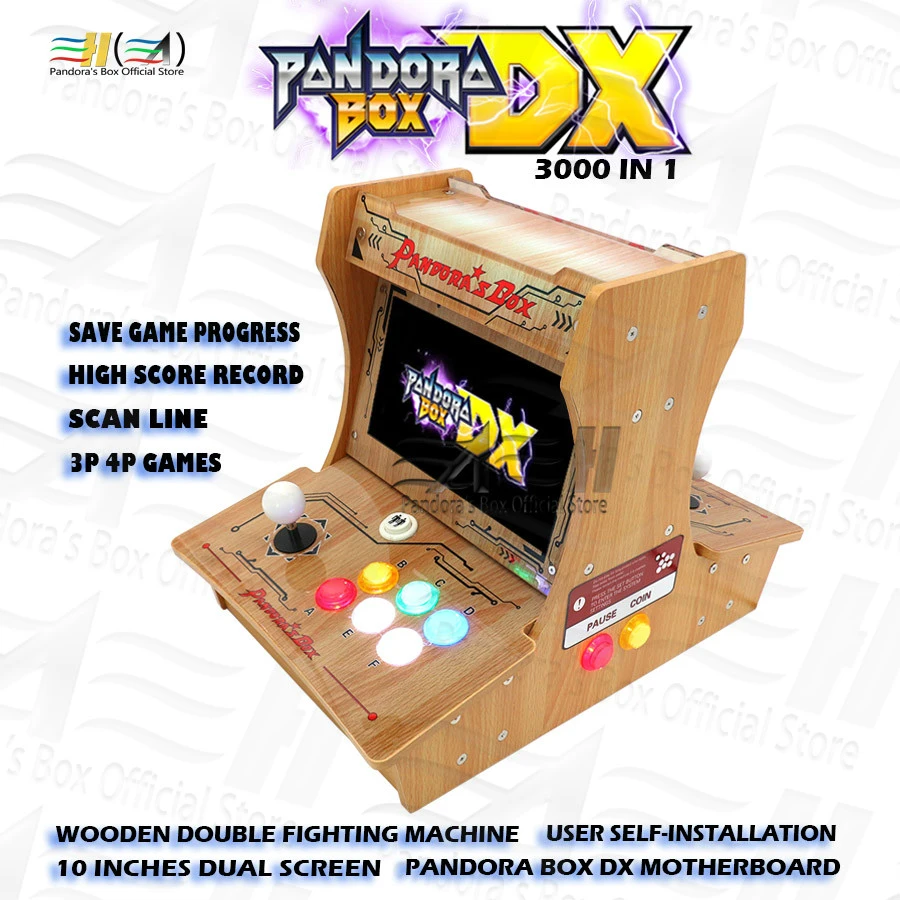 2021 Wooden mini arcade bartop Pandora Box DX 3000 in 1 DIY User self-installation can save game progress 3P 4P game 3D tekken 2021 Wooden mini arcade bartop Pandora Box DX 3000 in 1 DIY User self-installation can save game progress 3P 4P game 3D tekken