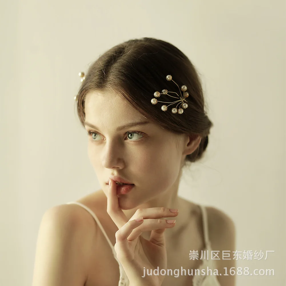 Gold Bridal Hair Pins Clip Wedding Headpiece Crystal Comb Bride HairPin Jewelry | Украшения и аксессуары