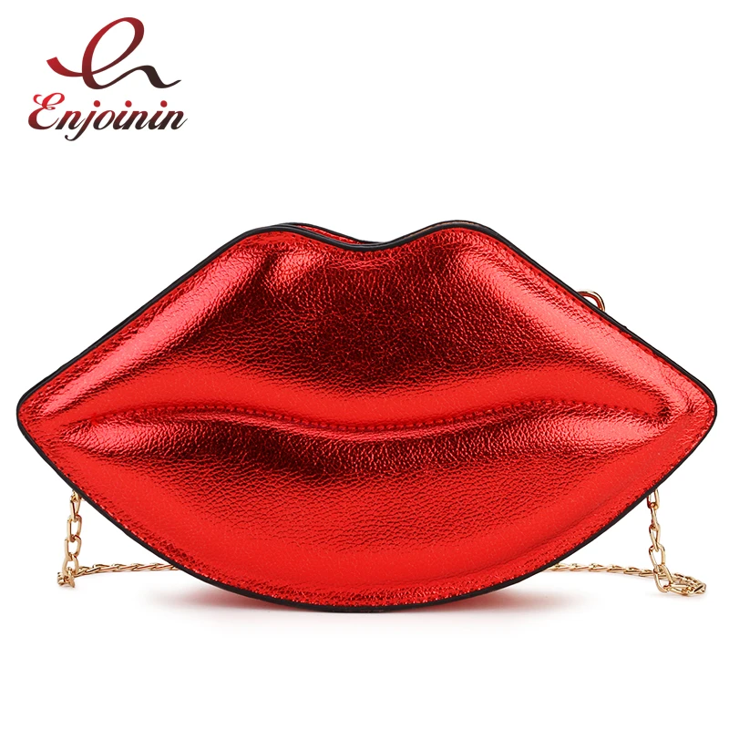 Женский Повседневный клатч из ПУ кожи с принтом губ|bag purse|chain shoulder bagfashion handbag |