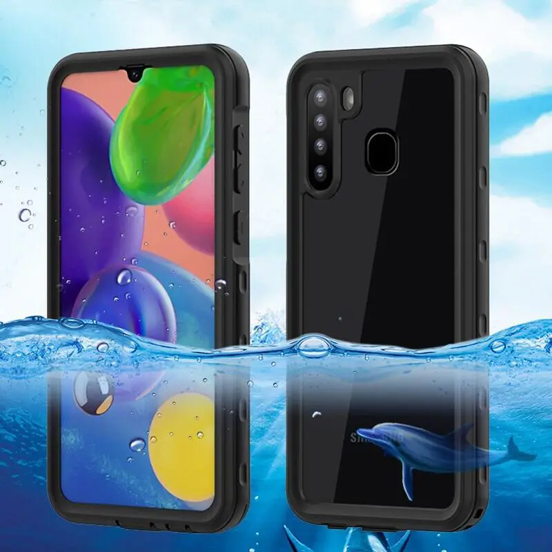 

For Galaxy A21 IP68 Diving Swimming Phone Case Snow-Proof Shockproof 2 Meter Underwater Protection Coque for Samsung A21 Cover