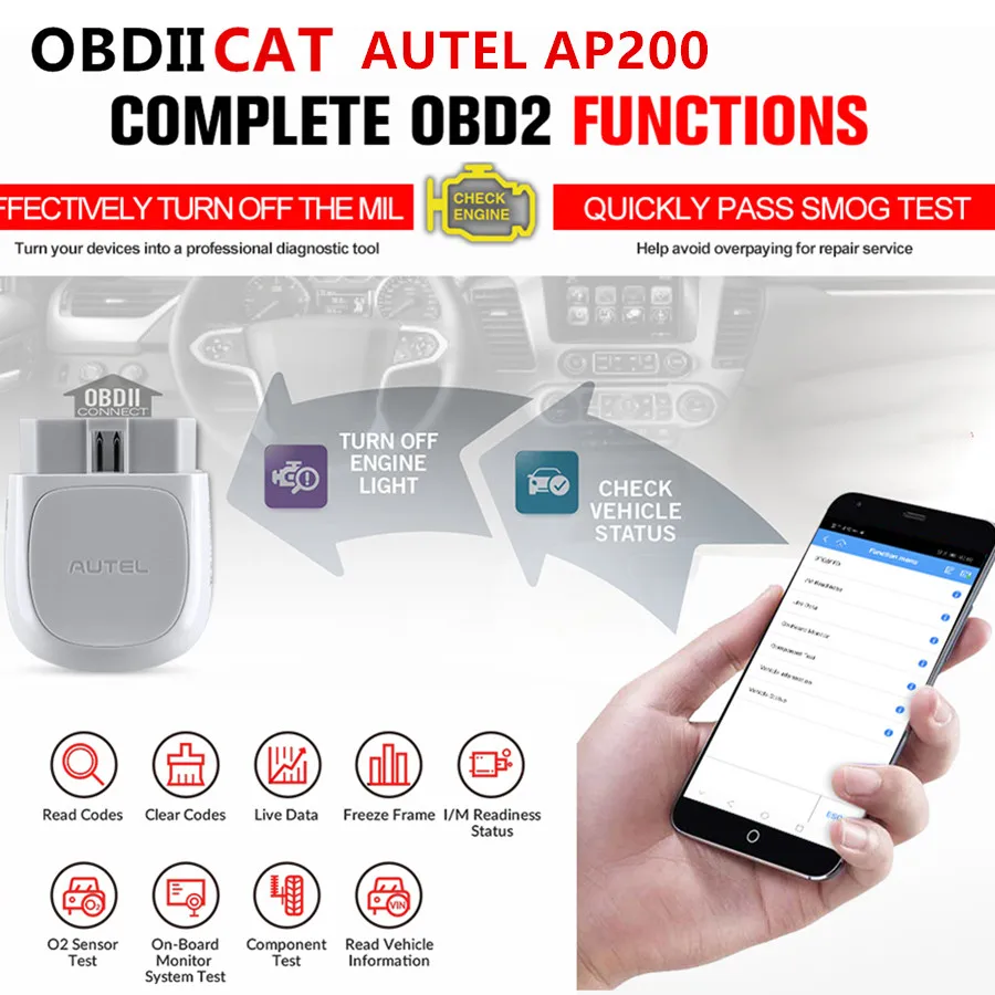 AP200 Bluetooth адаптер OBD2 сканер полная система диагностический инструмент OBD 2 Код Reade