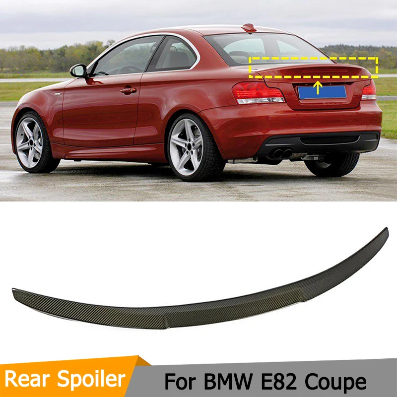 Задний спойлер багажника крышка губа из углеродного волокна для BMW E82 1 серии 120i 125i