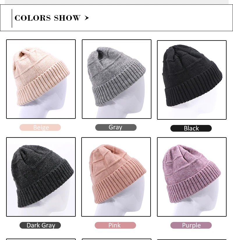Зимние вязаные шапки Skullies женские модные однотонные мужские уличные Вязаная Шерстяная Толстая шапка в стиле хип-хоп Осенняя ветронепроницаемая шапка