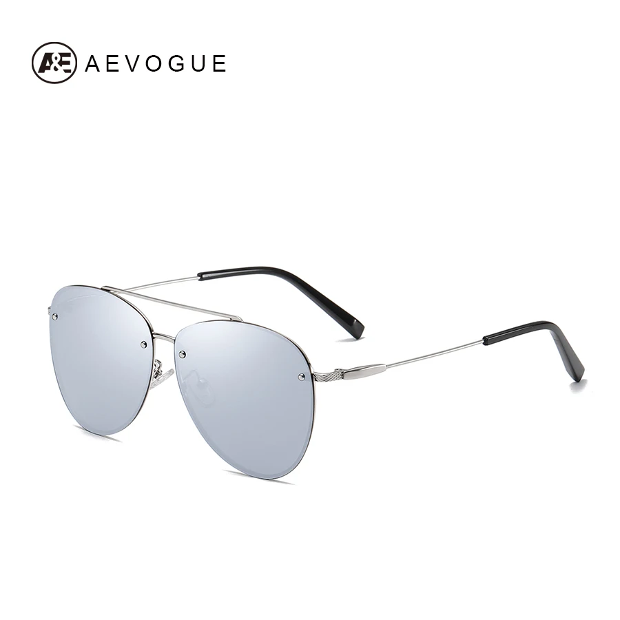 AEVOGUE Новые солнцезащитные очки пилота для мужчин и женщин с двумя лучями поляризованные линзы океана унисекс модные солнцезащитные очки для вождения UV400 AE0768 - Цвет линз: Bright Silver