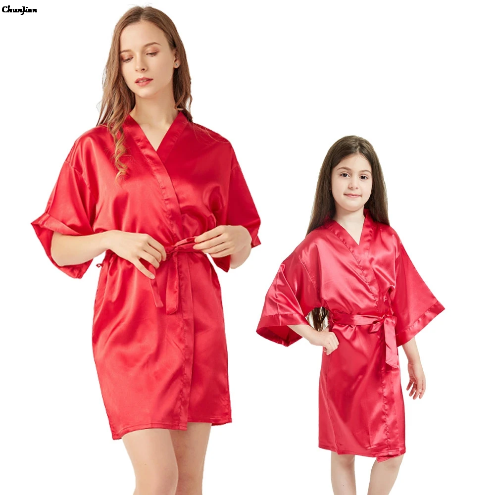 Family Matching Nightgown Wedding Girls Party Spa Night Dress Mother
