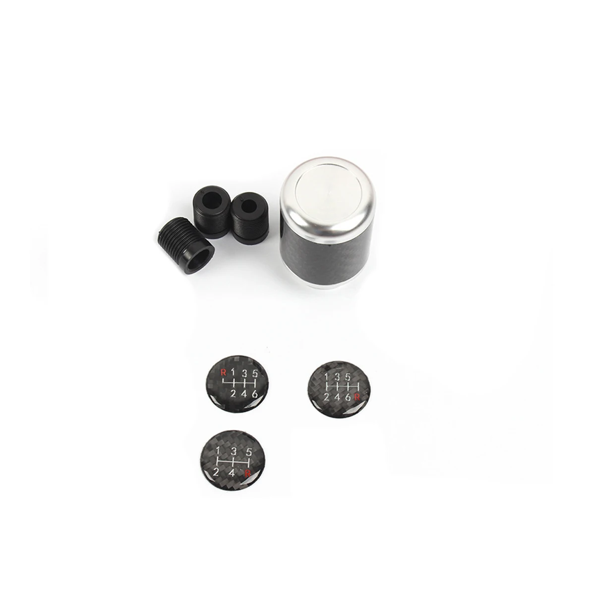 6.5cm Silver Car Manual Gear Knob Shifter Stick Shift 5 6 Speed Universal Racing Aluminum with 3 Caps For Vehicle SUV Manual Transmission - Название цвета: 6.5cm Silver