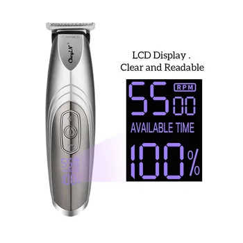 

LCD Digital Precision Hair Trimmer Cordless Haircut Machine Low Noise Rechargeable Grooming Clipper Kit with 4 Speeds Adjustment