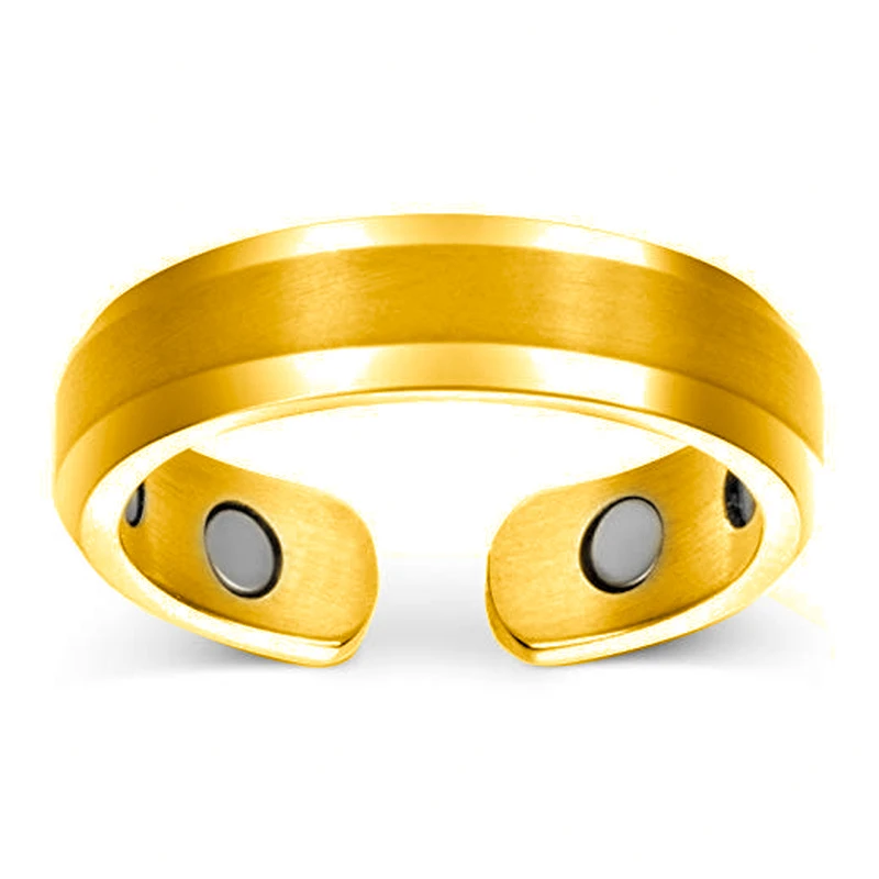 Модные унисекс матовые готовые энергии здоровья простые регулируемые открытые медные покрытые кольца для артрита облегчение боли кольцо с голограммой