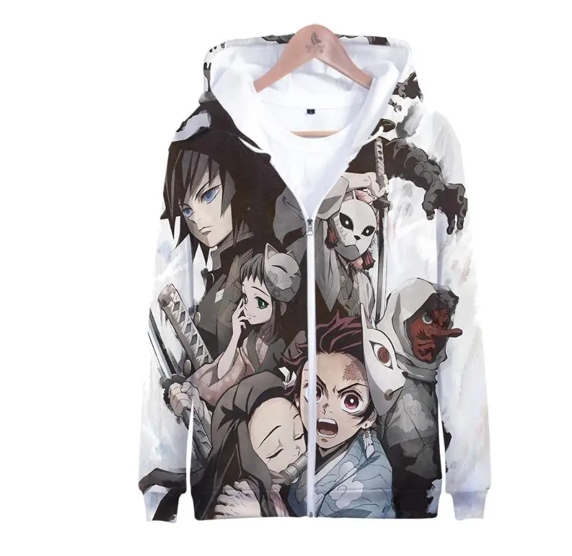 Jackets Demon Slayer: Kimetsu no Yaiba hoodie Cardigan Sweatshirts 3D Print Men's Zipper coat Anime Harajuku Baseball uniform