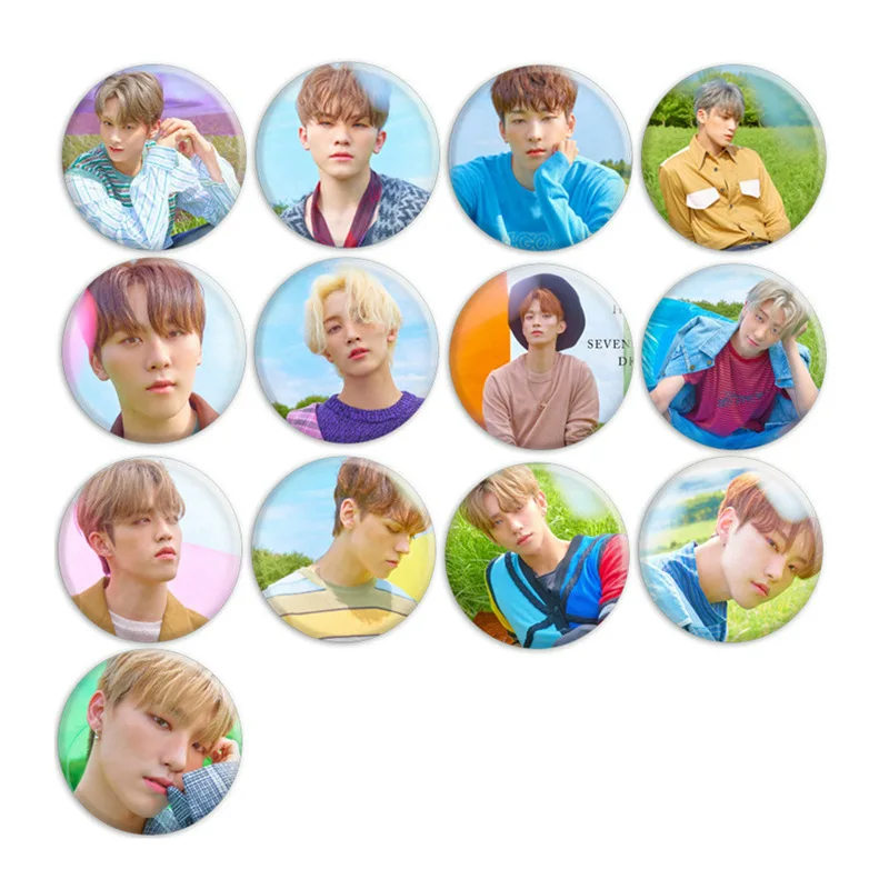 13 шт./компл. корейский альбом SEVENTEEN 58 мм с металлическим круглым значком броши для