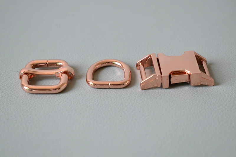 1 Набор розово-золотых металлических пряжек d-образные Кольца Регулируемая пряжка плоский слайдер сверхмощное оборудование 15 мм лямки Швейные аксессуары