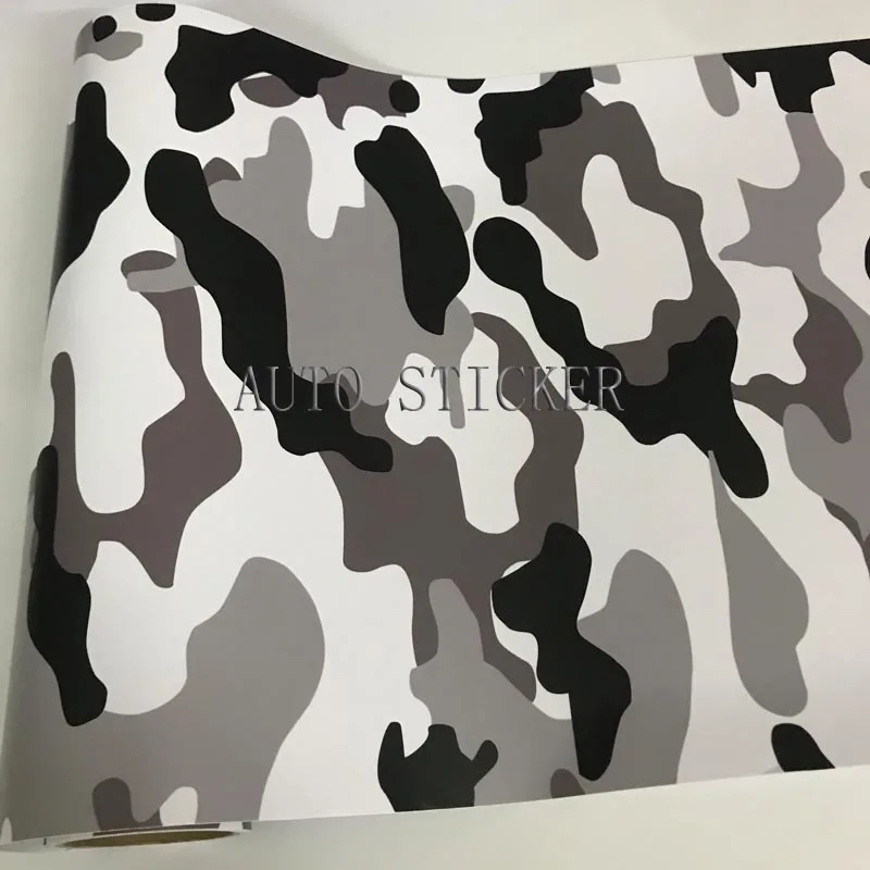 BLACK WHITE CAMO VINYL STICKER