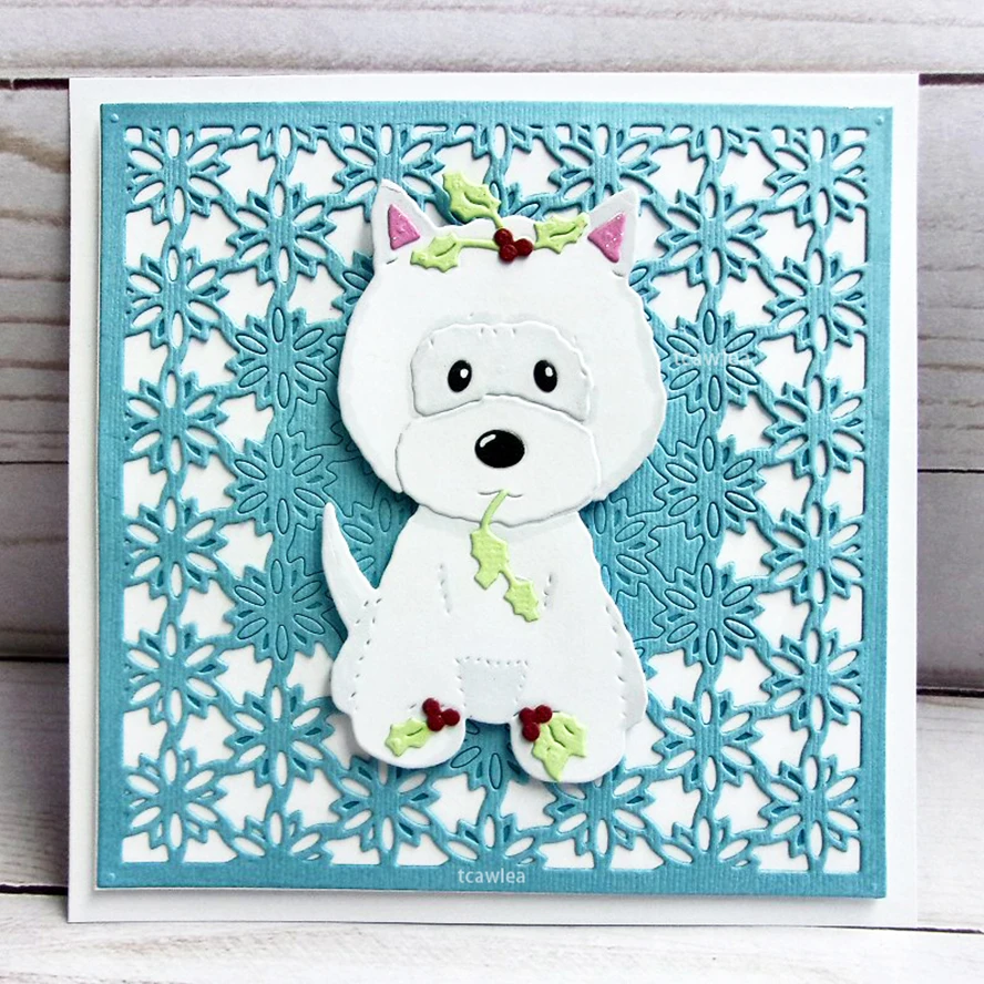 Рождественская собака металлические Вырубные штампы прекрасное животное кукла