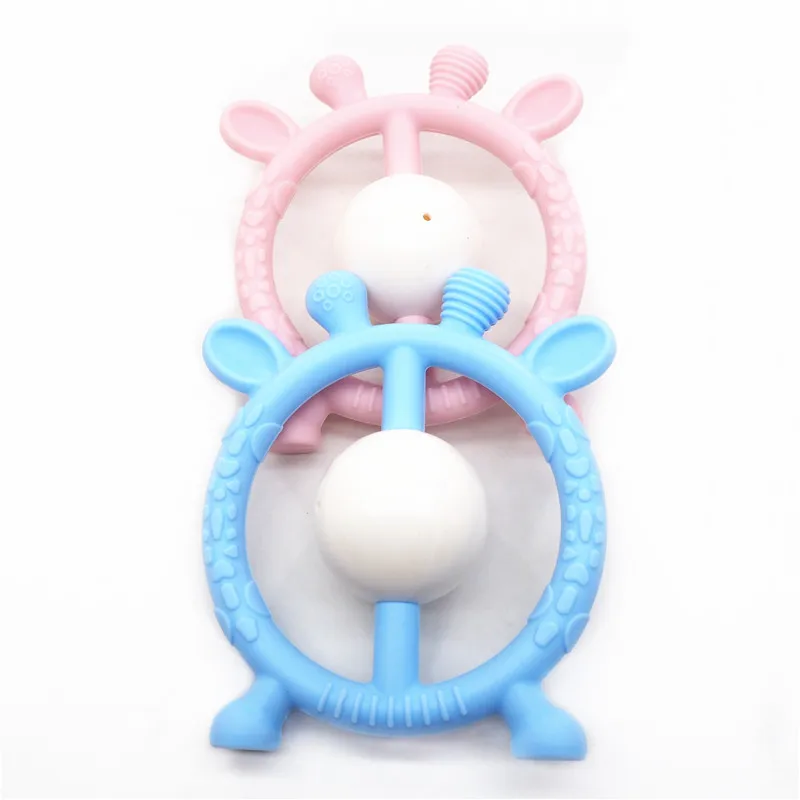 

Chenkai 1pc Silicone Giraffe Rattles Teether DIY Baby Animal Pacifier Dummy Sensory Pendant Teething Toy BPA Free