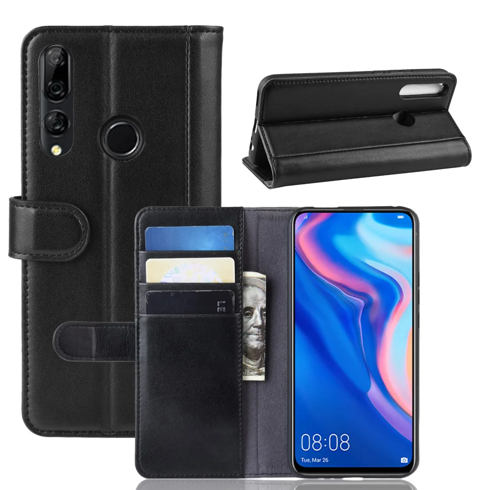 

Applicable Huawei Y9 Prime 2019 Phone Case Grained Calfskin Second Layer Genuine Leather Protective Case Flip Phone Cover