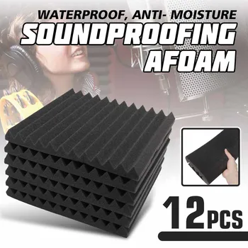

12pcs/set 300x300x33mm Soundproofing Foam Acoustic Foam Sound Treatment Studio Room Absorption Wedge Tiles Polyurethane foam