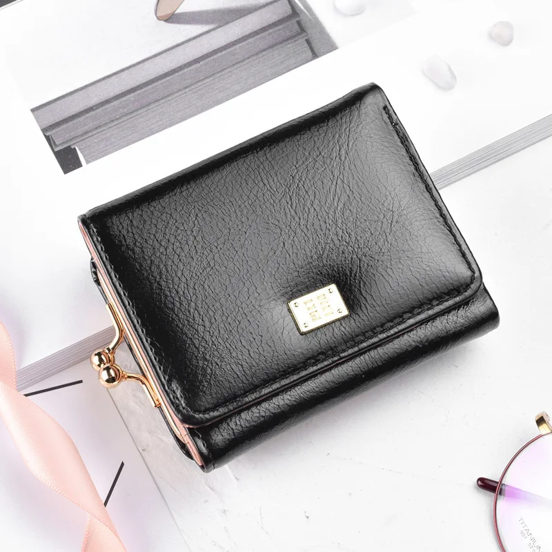 

Cross Border for Wallet Women's Short Korean-style Simple Hipster Folding Students Wallet Buckle Purse