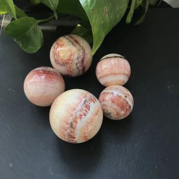 

5pcs Natural Calcite Quartz Pork Stone Sphere Ball Fengshui Home Decoration JM