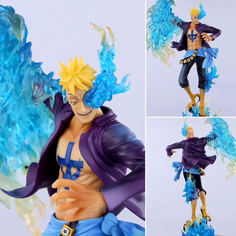 ワンピースの漫画のキャラクター 海賊のグループ 白ひげ フェニックス マルコ 青い炎の動物モデル 誕生日プレゼント 新しいコレクション Null Aliexpress