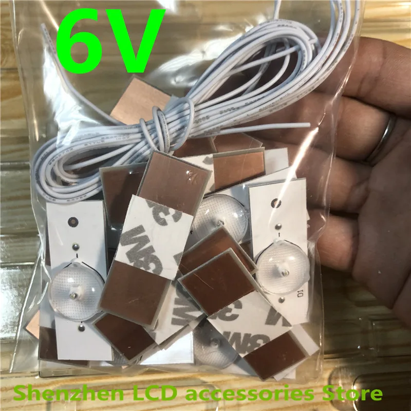 3V   6V LED Bulbs Diodes with Concave Lens for LED Backlight Strip Repair TV 100%NEW