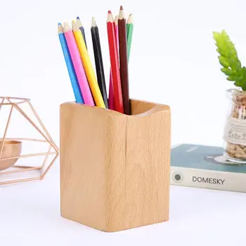 

Natural Wooden Pen Pencil Holder Multiple-use Desk Organizer Storage Box Desktop N1HD