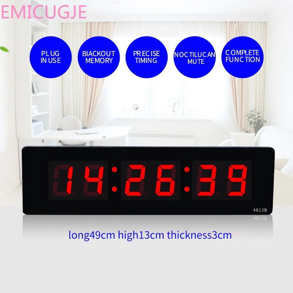 

desktop clock Simple time display big wall clock home Plug-in cloc Livingroom Electronic digital LED wall clock Luminous silent