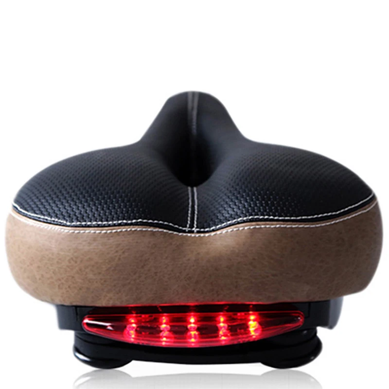 Bicycle With Light Pad Comfortable Saddle With Tail Light Cushion Pad Riding Accessories Battery