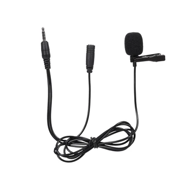 

Mini Microphone Omnidirectional Microphone 3.5mm Tie-clip Microphone for Computer Laptop Mobile Phone with Dual 3.5mm Jack