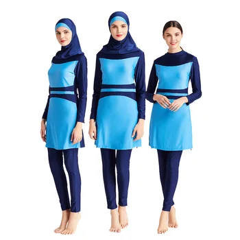 

Hot Sales Conservative Swimwear Five-Piece Slim Fit Joint Beachwear High Elastic Hooded Bathing Suit M091