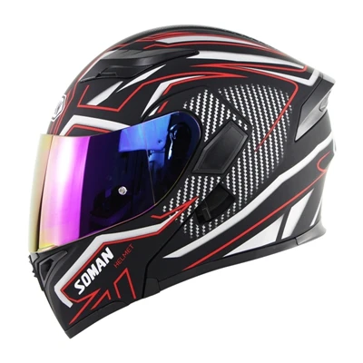Шлем для мотокросса с двойными линзами DOT Casco Moto для мотокросса с двойным козырьком, мотоциклетный шлем Moto Capacete Moto - Цвет: 9