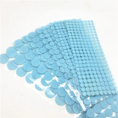Light blue 100Pairs Self Adhesive Fastener Tape Dots 10/15/20/25/30mm Strong Glue Magic Sticker Disc White Black Round Coins Hook Loop Tape - Цвет: Light blue