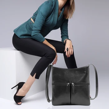 

Solid Color Women Messenger Bag Leather Female Daily Shoulder Crossbody Handbags PU Leather Chain Single Shoulder Purse