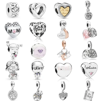 

New 925 Sterling Silver Knotted Heart Dangle Charm Clip Stopper Charm Beads Fit Original Pandora Bracelet Mother's Day Jewelry