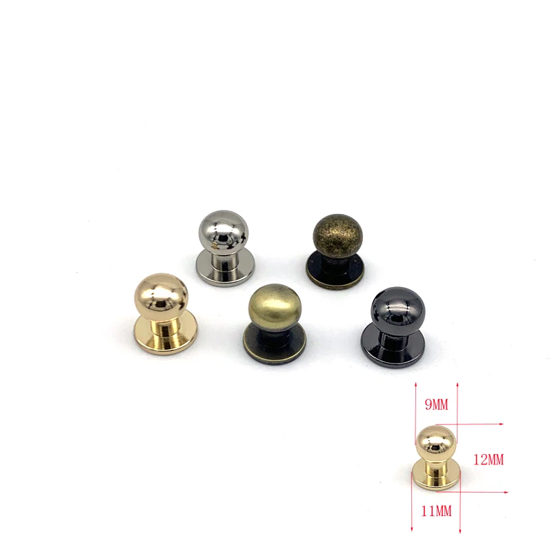 

10Pcs Round Head Solid Brass Stud Spots Screwback Back For DIY Handmake Leather Bag Screw Nail Rivet Hardware Accessaries