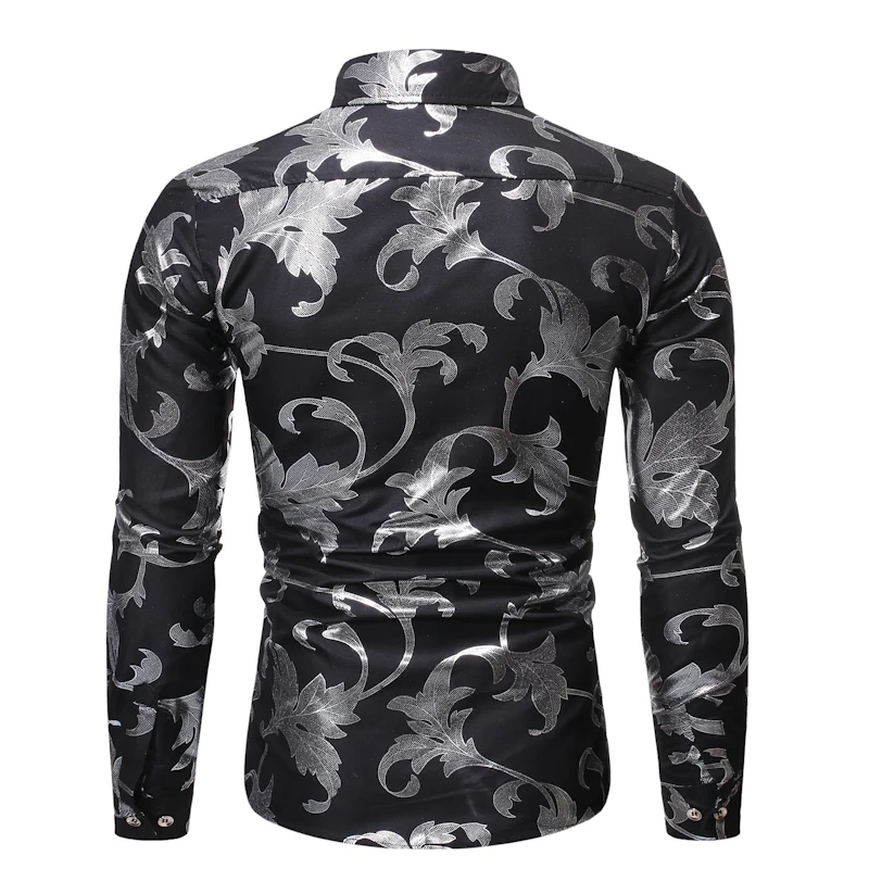 Мужские хипстерские рубашки с цветочным принтом 2019 новый бренд Slim Fit Повседневная мужская рубашка вечерние рубашка для ночного клуба