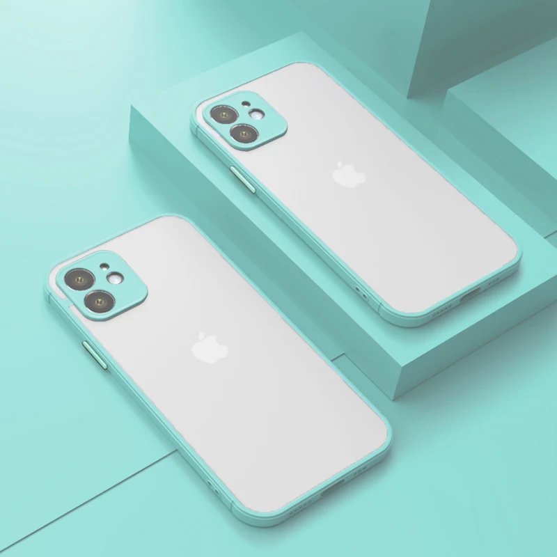 Deluxe Shockproof Matte Bumper Phone Case with Soft Silicone Transparent Cover