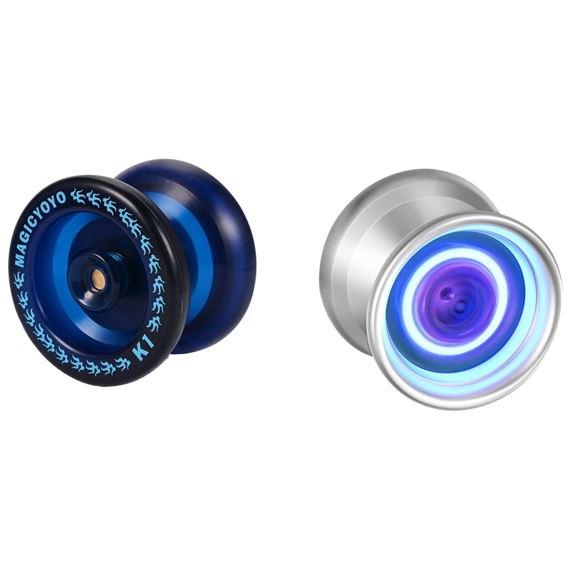 Шар йо ICYOYO 2 комплекта (ABS синий) + 5 струн перчатка большая крутая Подарочная