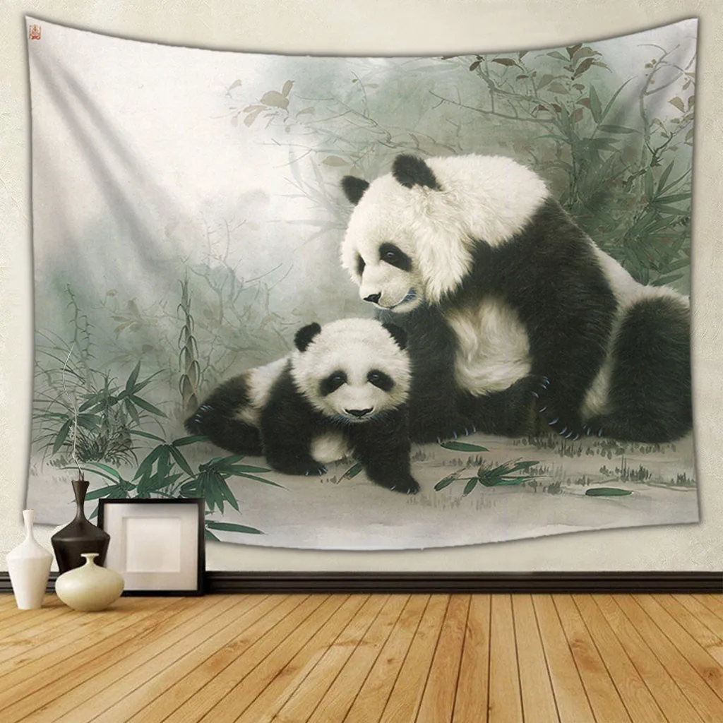 I Meng Pet Panda гобелен с героями мультфильмов черно-белое настенное украшение для дома wandteppich занавес макраме - Цвет: I