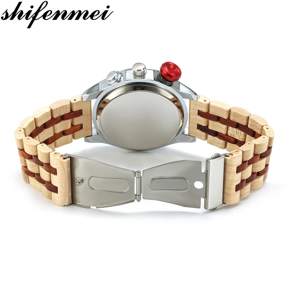 Shifenmei S5578 часы мужские водонепроницаемые наручные часы японские Мужские t часы простой деревянный ремешок наручные часы relogio masculino